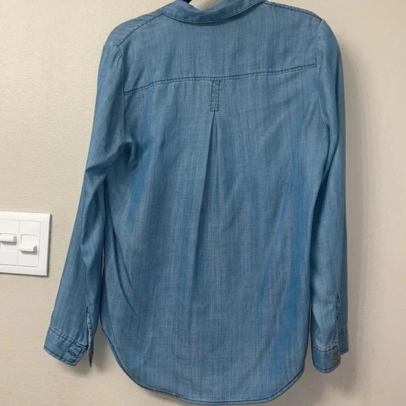 Velvet Heart Jean Blouse Tunic Womens Medium Long Sleeve EUC V Neck Classy - Picture 7 of 9